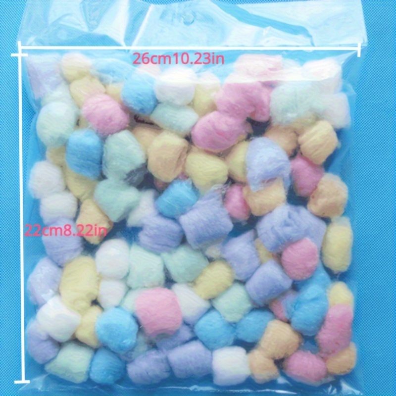 coloured cotton balls