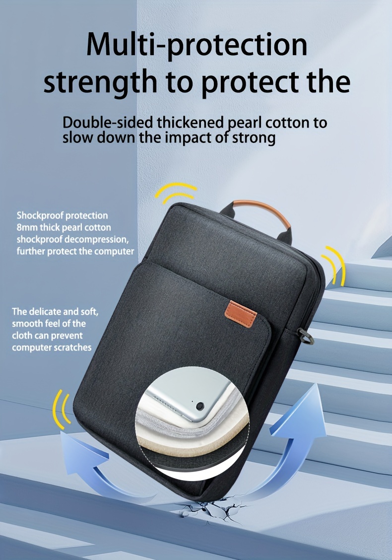 Novelbox Tablet Laptop Shoulder Bag, Protective Sleeve for 32.77cm for iPad Pro M1, 31.24cm-33.02cm Surface Pro 3/4/5/6/7/8/X, 2016-2020 MacBook Pro/Air, Polyester Fiber, Durable Lining, Easy Clean with Damp Cloth