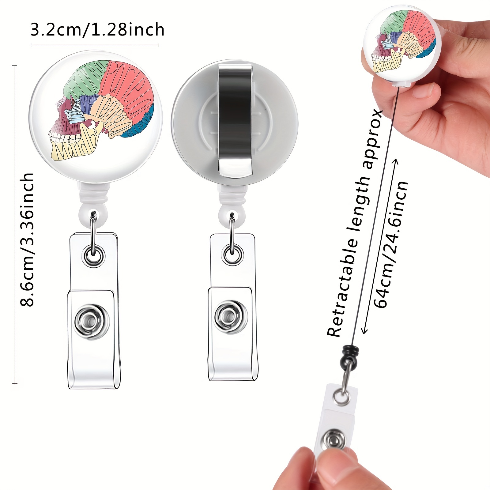 Badge Reel Retractable Badge Holder with Clip Cute Badge Clip Card
