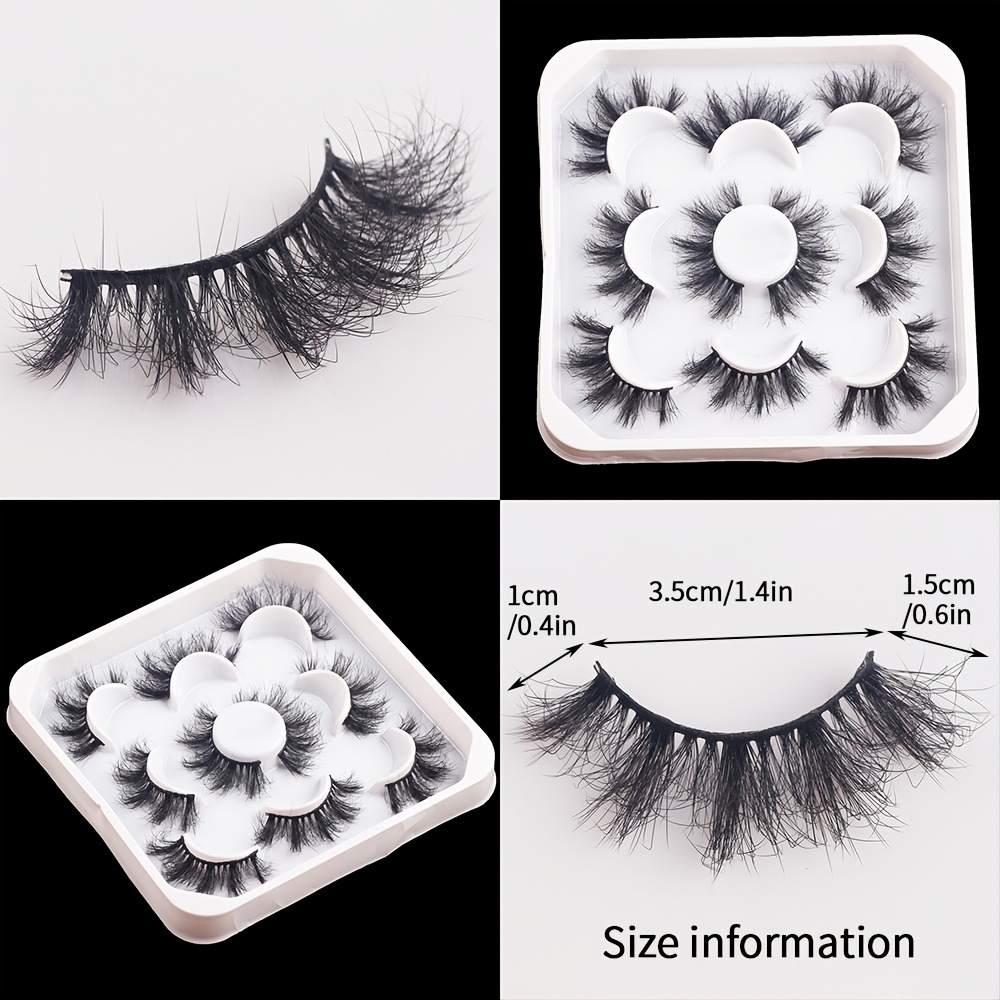 Mink Fluffy Eyelashes Natural Look Pack 5 Pairs