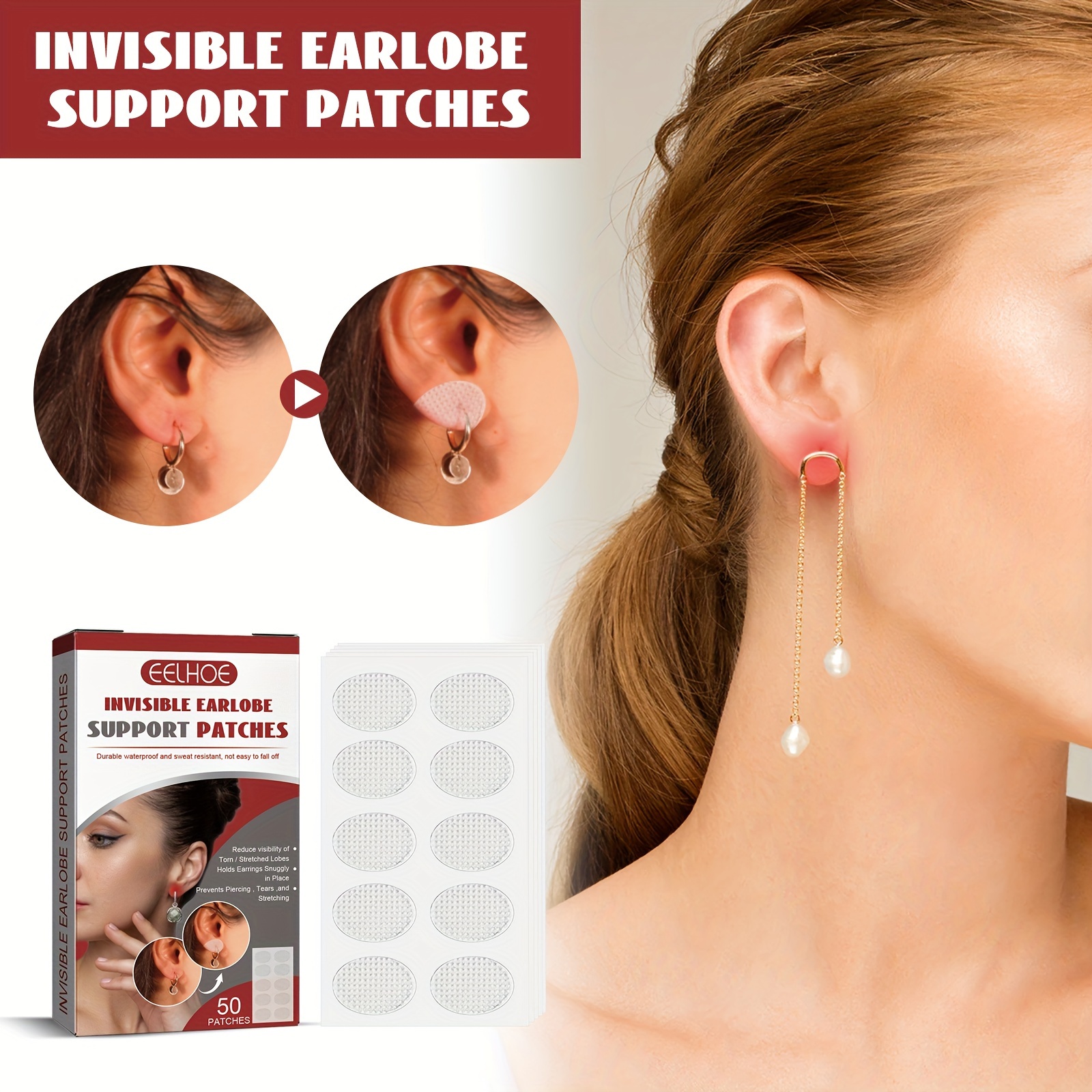50pcs Ear Lobe Support Patches Invisible Ear Patches Large Earring Lift  Patches For Earrings, Check Out Today's Deals Now