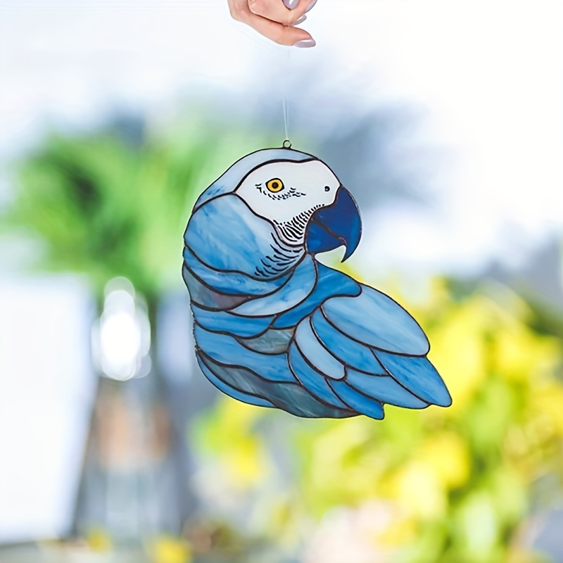 1pc- Pendentif De Décoration De Fenêtre Peint Sept Oiseaux