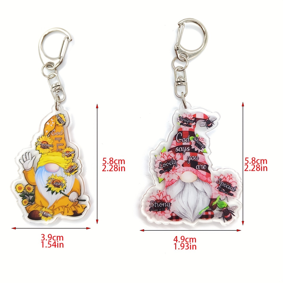 Christmas Gnome Keychain Cute Acrylic Key Chain Ring Bag - Temu