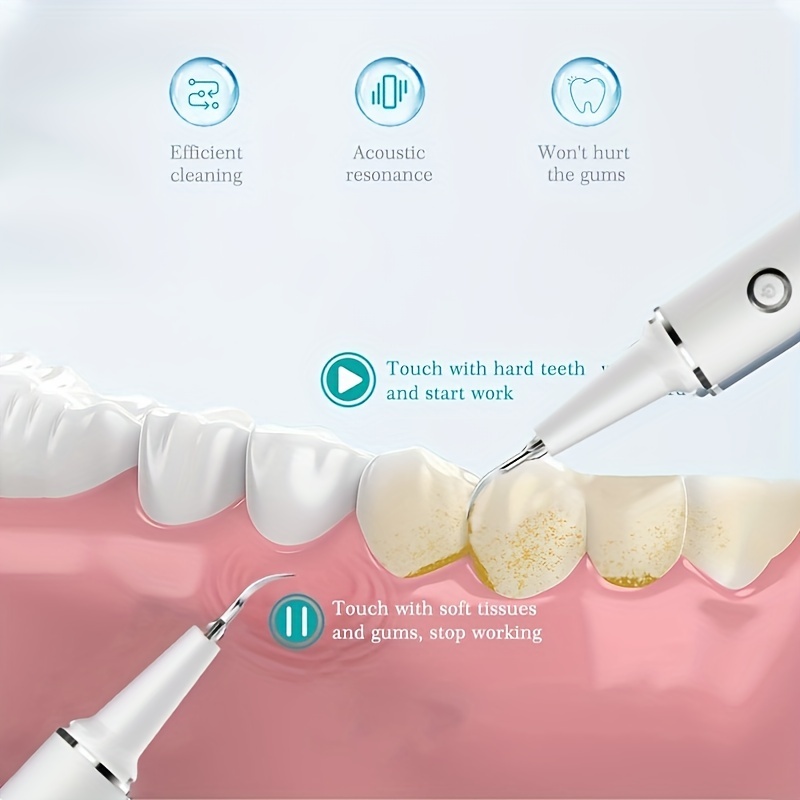 Ultrasonic Teeth Cleaner Kit - 3 Modes, Rechargeable, LED Light, Fast Charge, 4  Heads - Get a Professional Cleaning at Home!