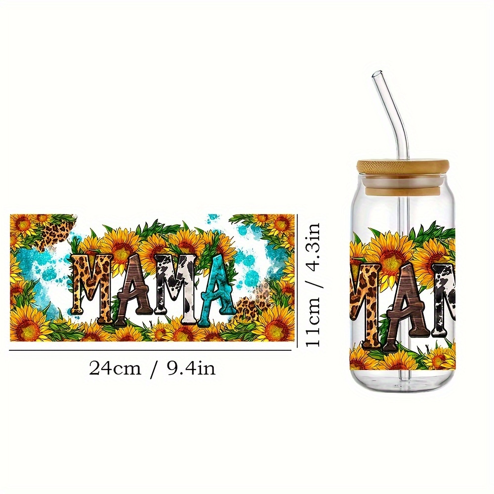 Sunflower Transfer Sticker Uv Dtf Cup Wrap For Libbey Glass - Temu