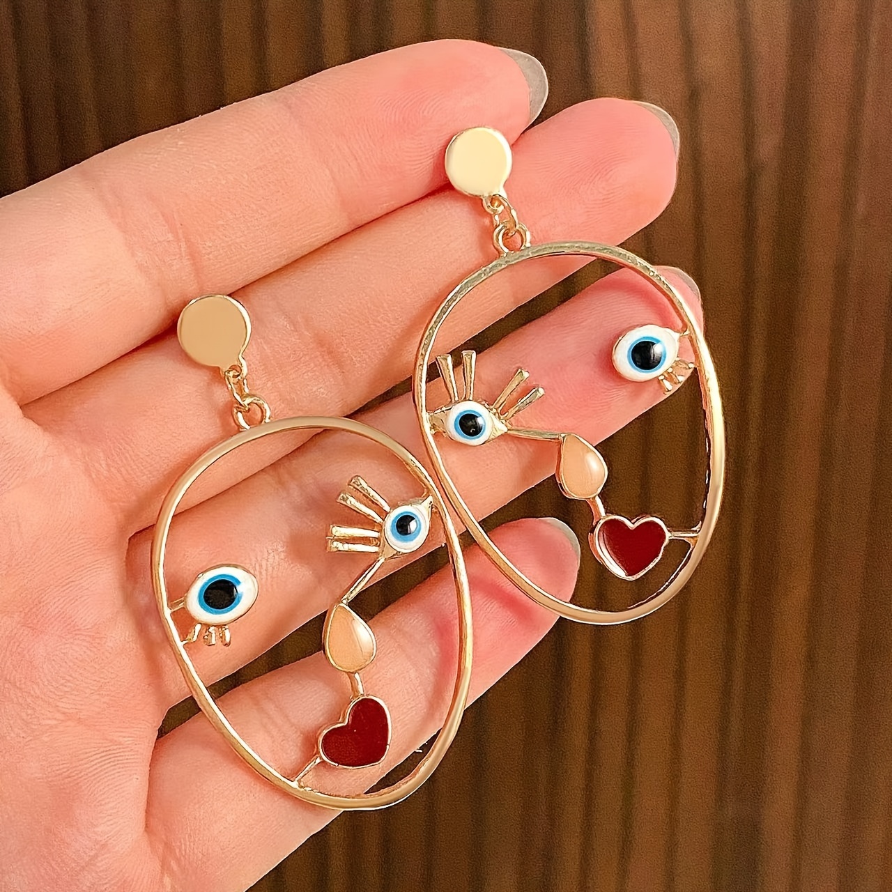 Vintage Moon Evil Eye Hook Drop Earrings Exaggerated - Temu