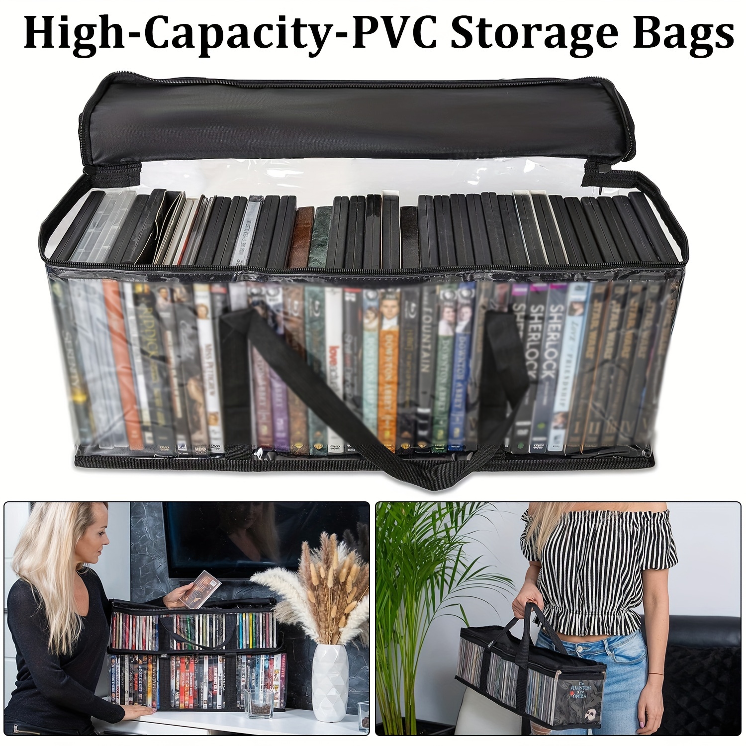 12 Capacity CD Bag DVD CD Case VCD Storage Organizer Protective DVD Storage  Bag 