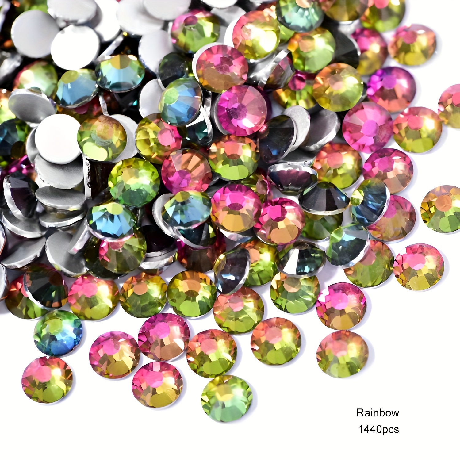 Rhinestones Flatback Round Crystal Glass Rhinestones Gems for Crafts Nail  Face Art Clothes Shoes Bags DIY - light purple 
