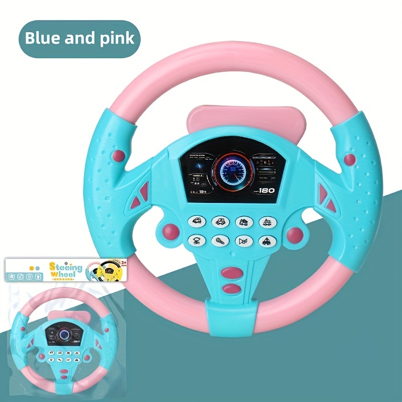 Kinder-Lenkrad-Simulation Fahrspielzeug pädagogische elektrische  Desktop-Spielmaschine, Stil: Batterie-Edition (Blau)