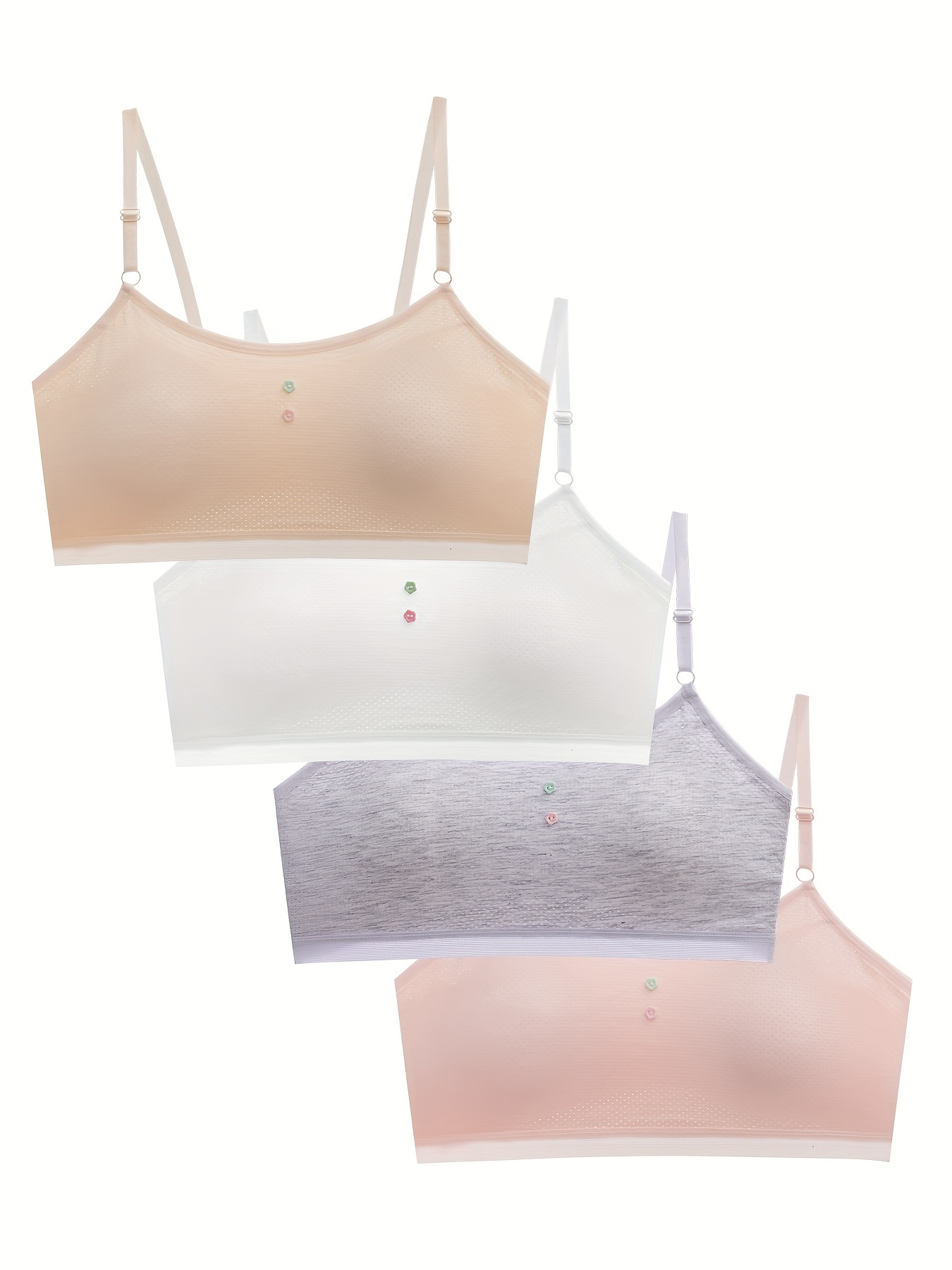 Girls Adjustable Shoulder Camisole Strap Bras Breathable - Temu