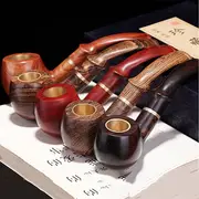 1pc full wood tobacco pipe solid wood vintage high end mens handmade cigarette holder can be washed nan wood tobacco pot two way tobacco appliance details 0
