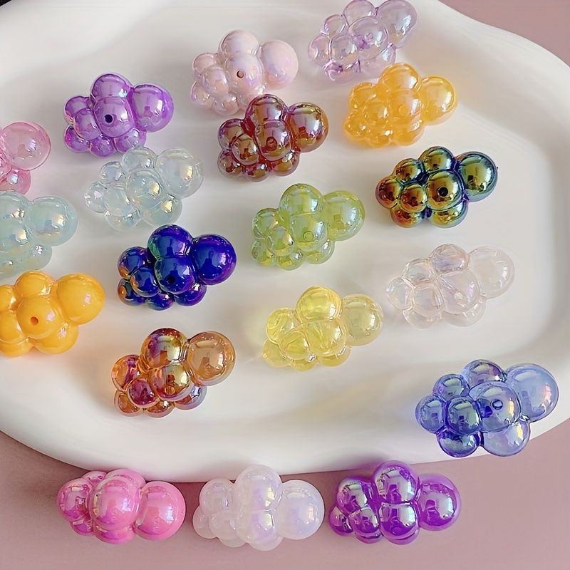 Solid Color Uv Electroplating Acrylic Beads Large Hole - Temu