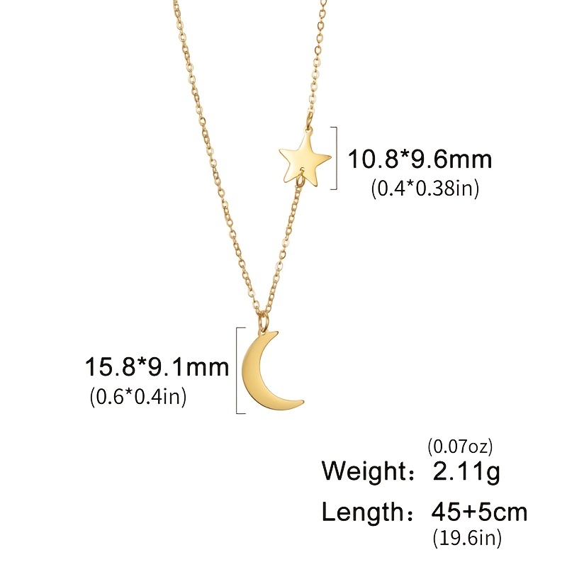 Moon and Star 2023”: Gothic necklace in stainless steel and black chain for  women, statement jewelry. – Corano Jewelry