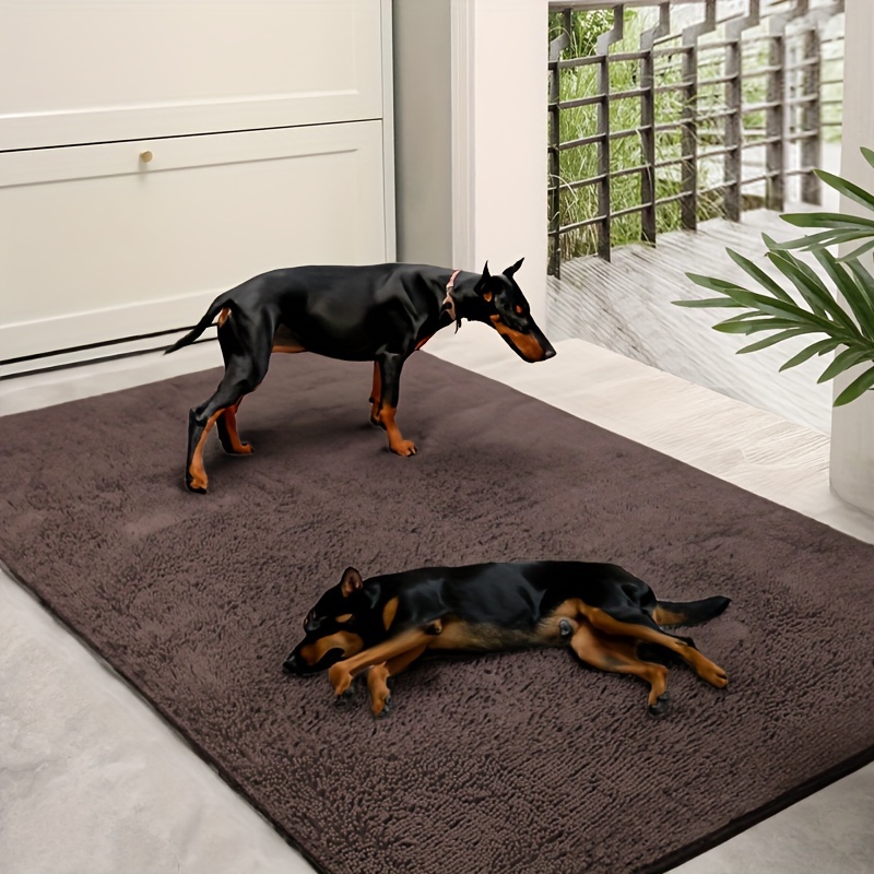 

1pc Extra Large 140cm*200cm Dog Mat, Absorbs Moisture On Pet Feet, Washable Non-slip Dog Bed Mat Crate Pad, Quick Drying Fiber, Indoor Chenille Floor Mat