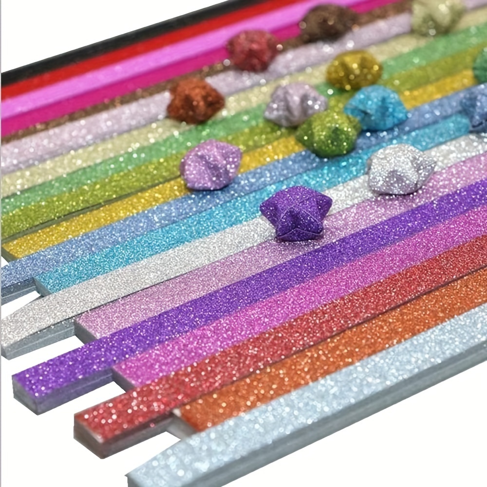 Lucky Star Paper Strips Colorful Sparkling Glitter Paper Strips