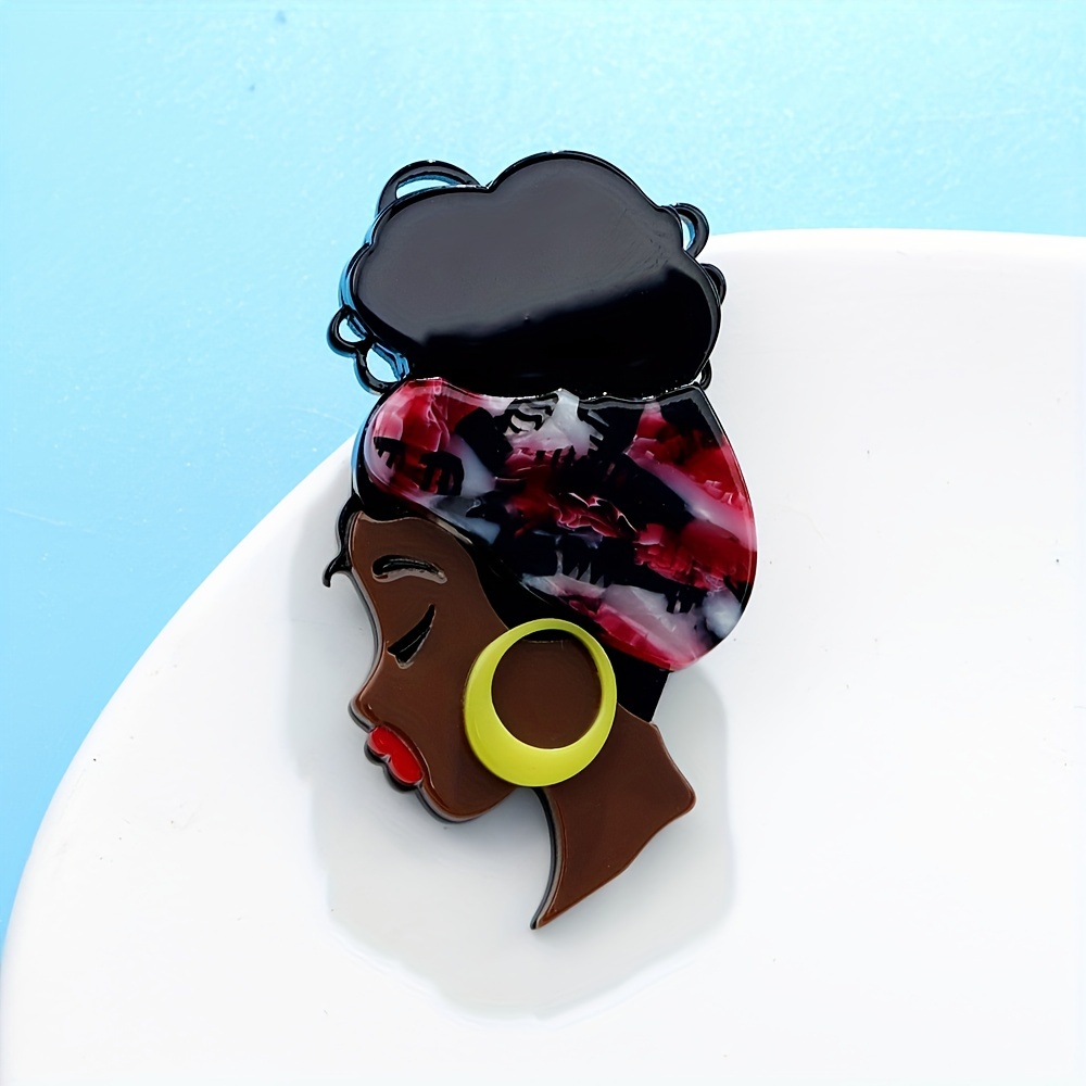 1pc Vintage Lady Head Shaped Brooch For Women, All-Match Style