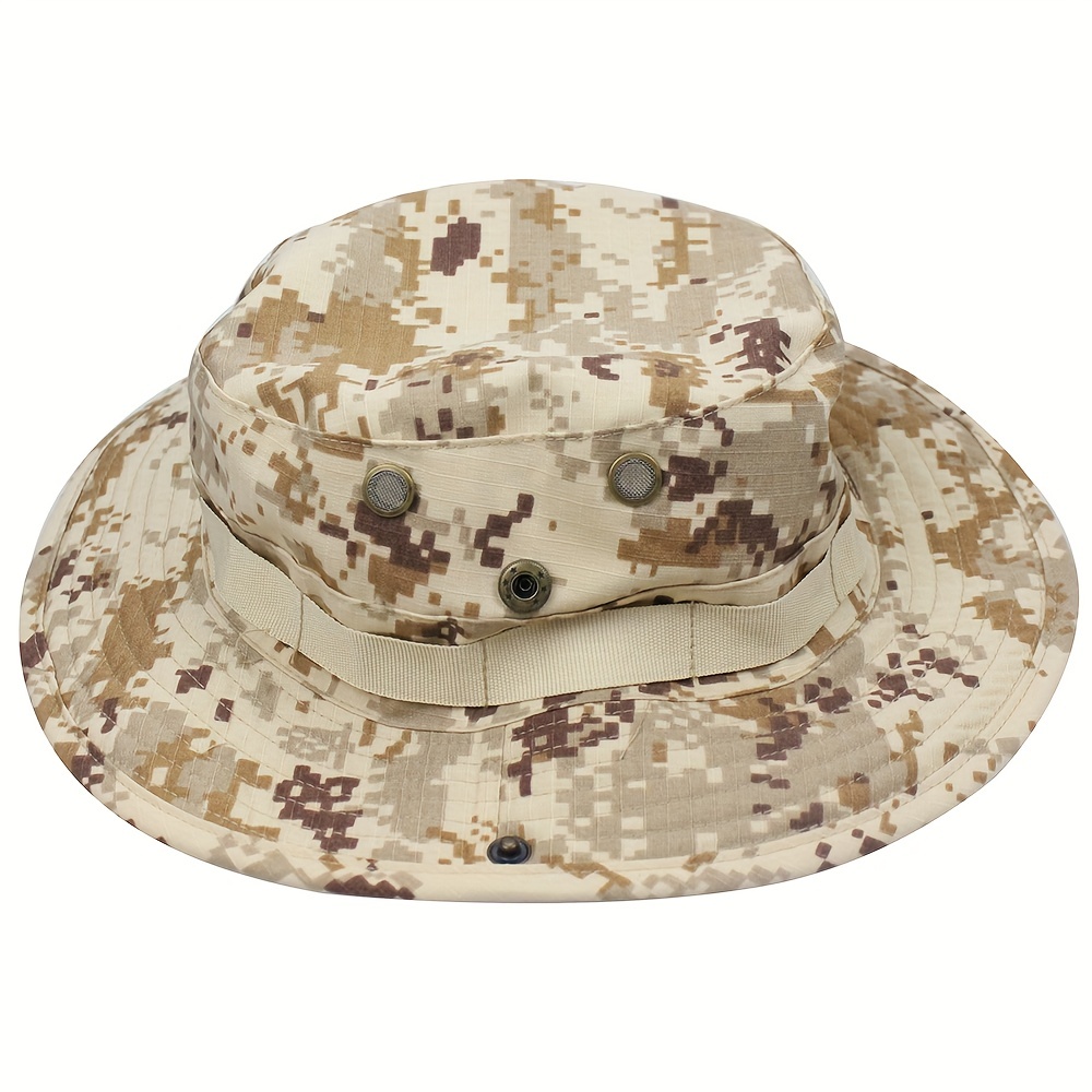 Canvas Camouflage wide-brimmed hat outdoor fisherman Bucket Hats Camo Wide  Brim Sun Fishing cap Camping Hunting CS Tactical Gear xmas gift