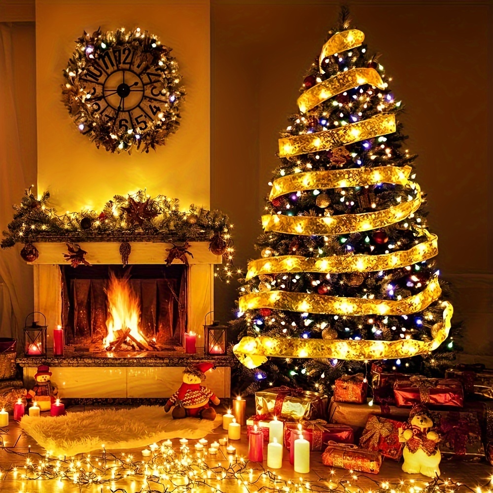 Christmas Tree Ribbon String Lights 20 Leds Battery Powered - Temu
