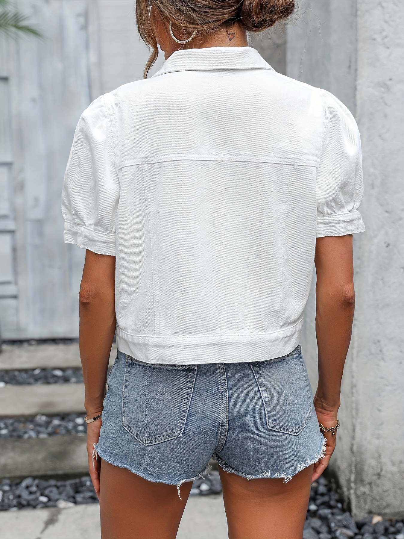 Short sleeve clearance white jean jacket