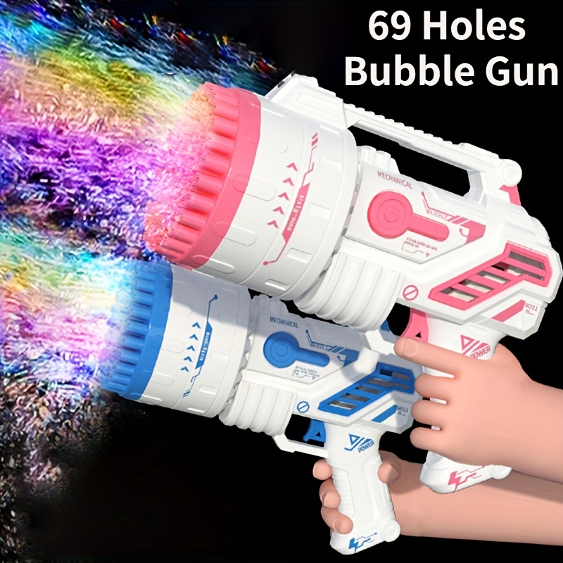  Bubble Machine Bubble Gun 69 Holes with Colorful