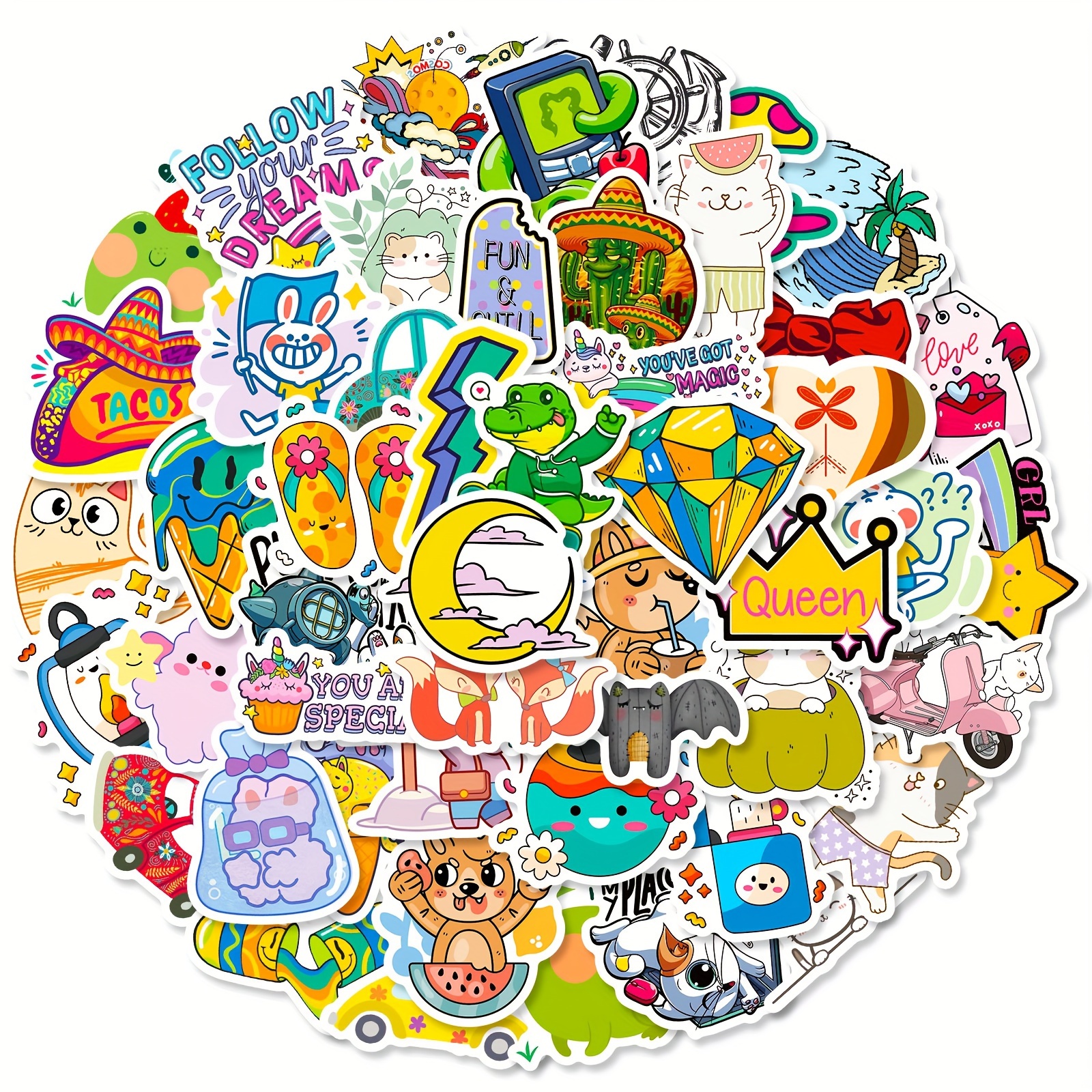  100pcs Cute Cartoon Korean Bear Stickers for Kids  Scrapbooking,Lovely Aesthetic Vinyl Stickers for HydroFlasks Laptop Water  Bottle Journal Fridge Graffiti Decals : Toys & Games