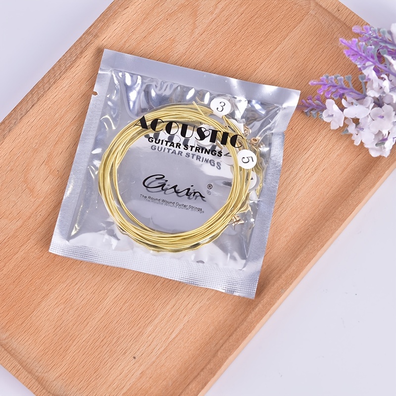 6pcs Brass Hexagonal Acoustic Guitar Strings Enhanced Sound and Durability