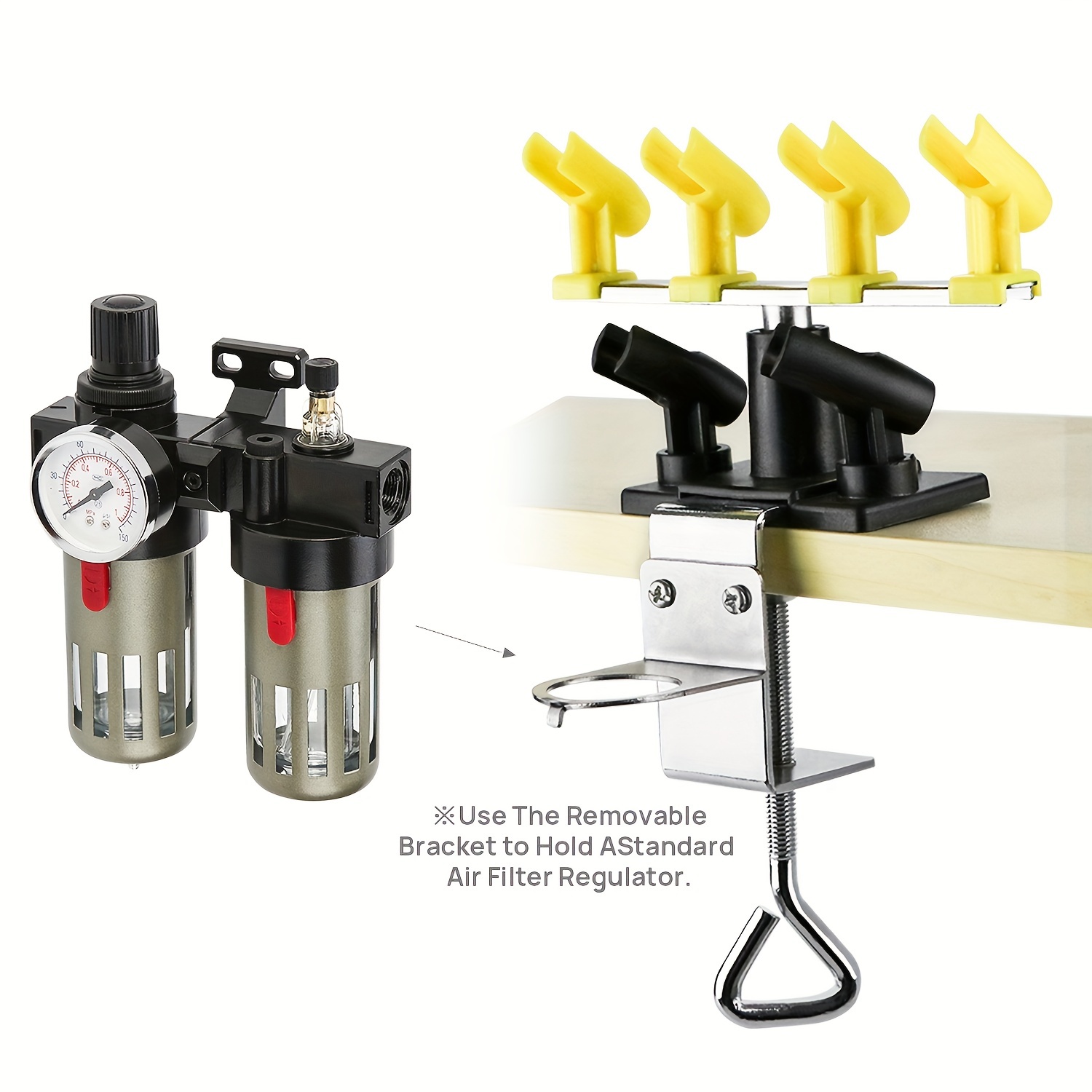 6 Stand Clamp-on Airbrush Holder 360° Rotate Airbrush Stand Table-mount  Airbrushes Holder Station Paint Spray Gun Holder