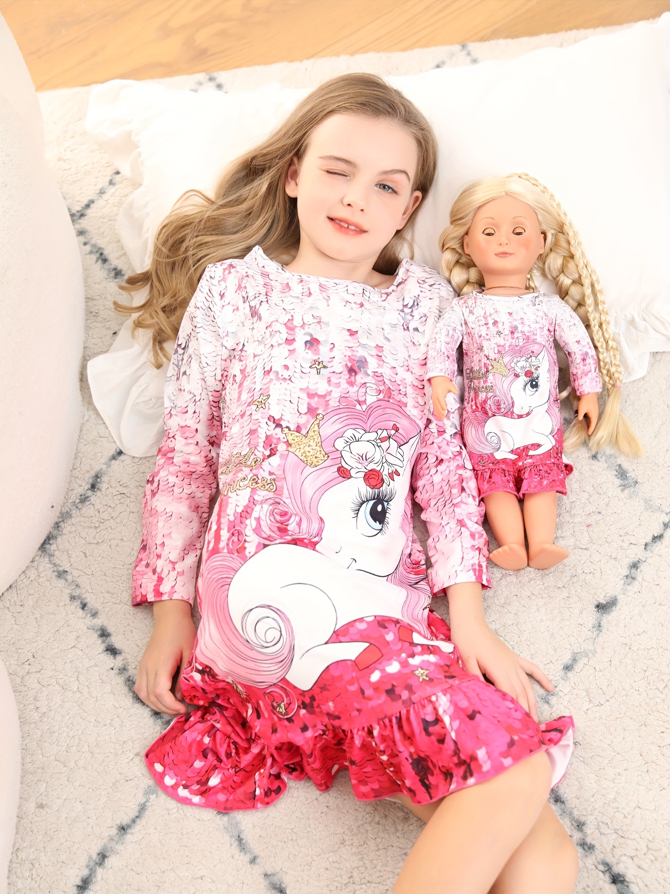 Rainbow Unicorn, 18 Doll Pajama Outfit