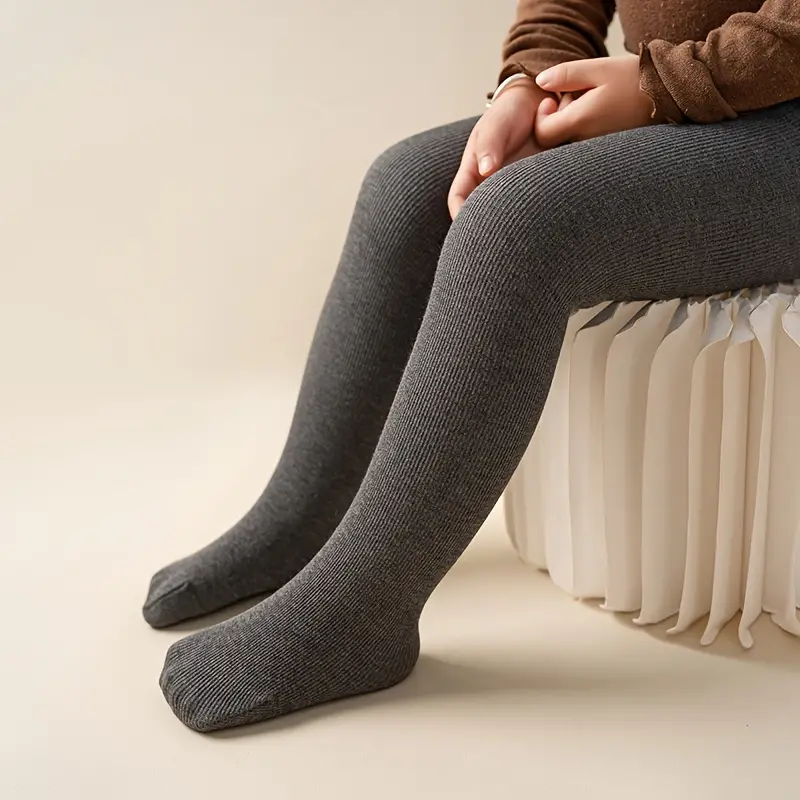 Girl's Pantyhose Floret Warm Plush Lining Solid Comfy - Temu