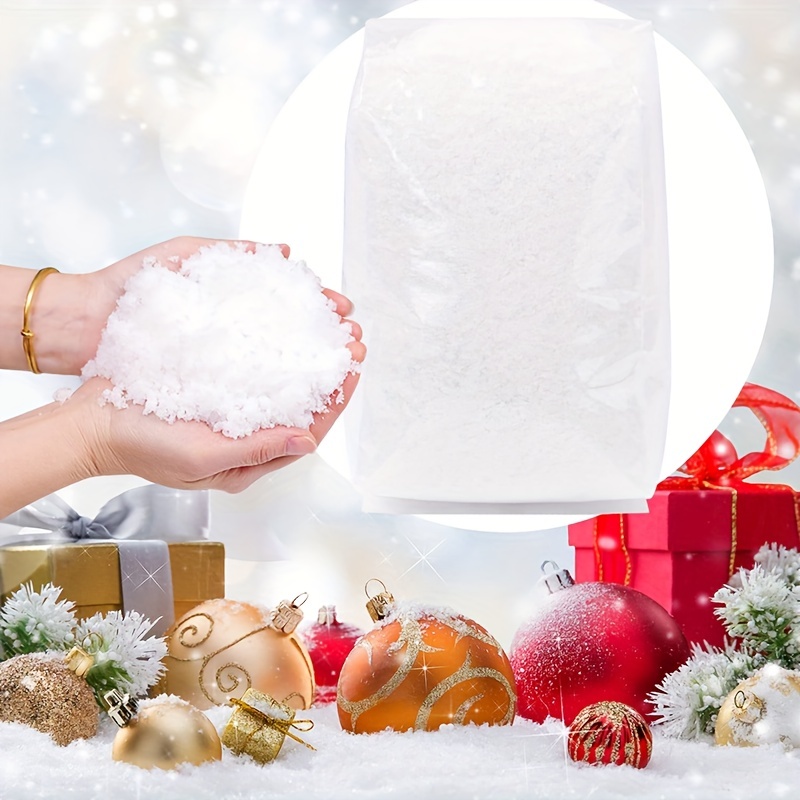 1pc Artificial Instant Snow 10.6 Oz Fake Snow Decorations For Winter  Displays, Christmas Village - Glittering White Dried Plastic Snowflakes For