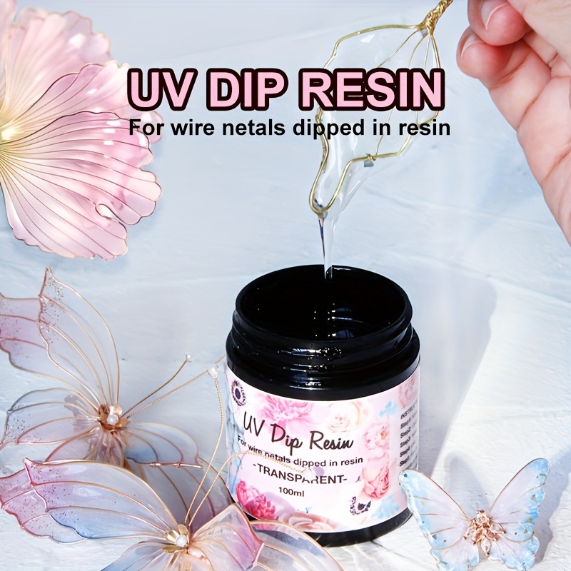 UV Dip Resin Premium Set, Dipping Gel Twine Stick Copper Wire When Cured W/  No Stickiness or Tackiness Make Wire Flower 