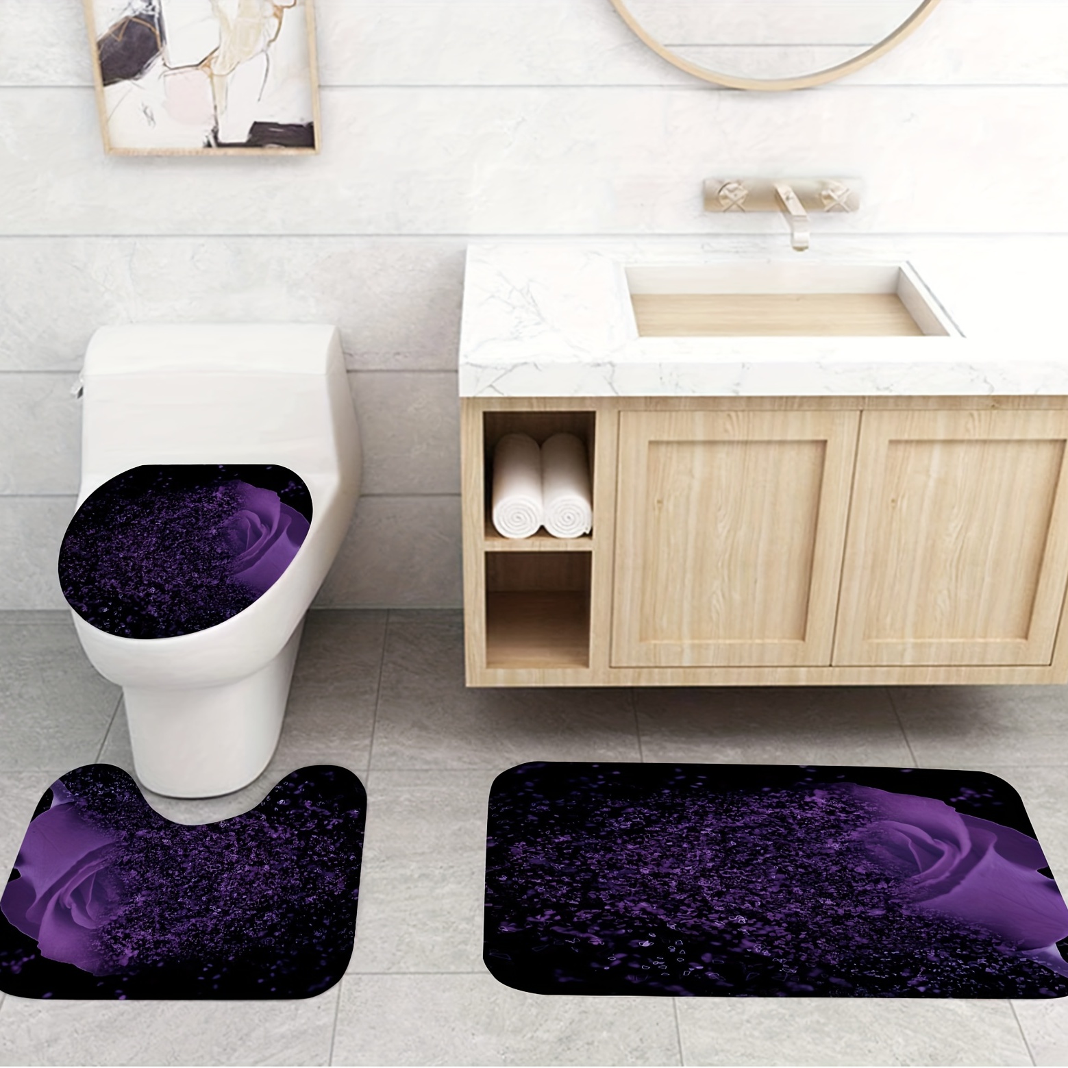 Purple Bathroom Rugs & Mats at