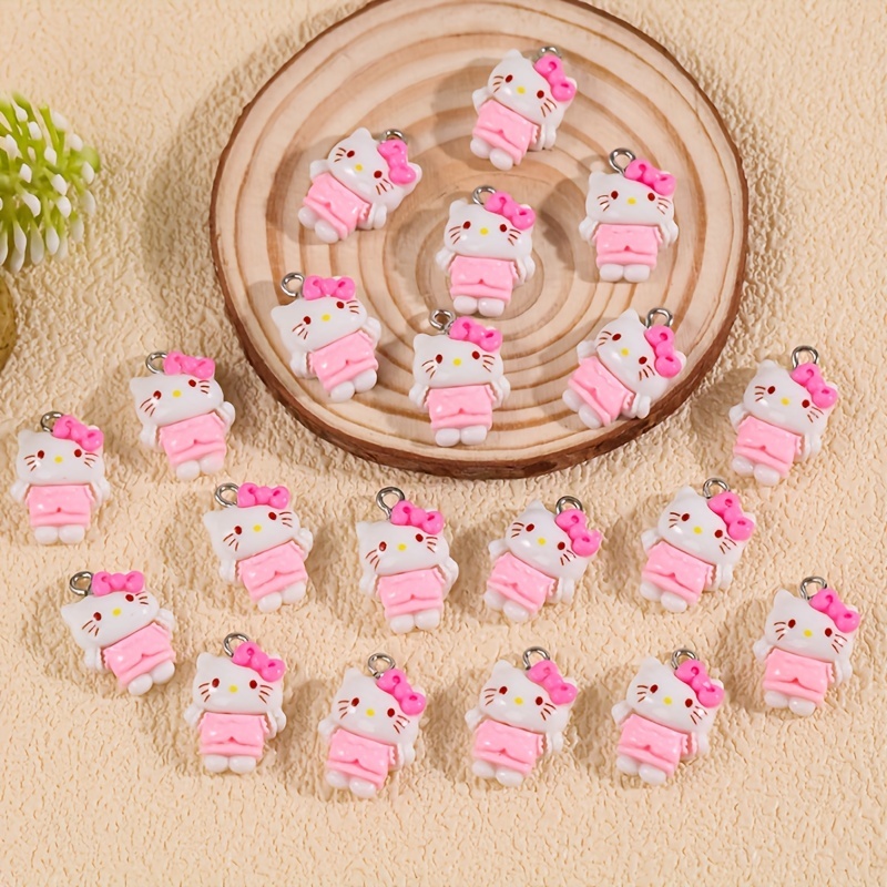 

20pcs Cute Cartoon Hello Kitty Pendants Mini Version Kitty Cat Charms Diy Can Make Necklaces, Earrings, Bags, Pendants And Other Accessories