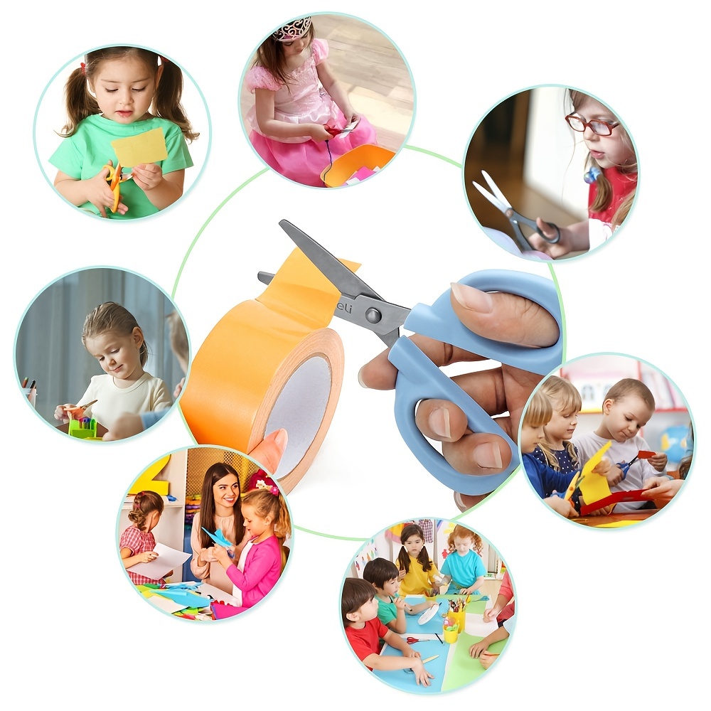 Tijeras de seguridad para cortar papel para niños, tijeras manuales de  seguridad para estudiantes de jardín