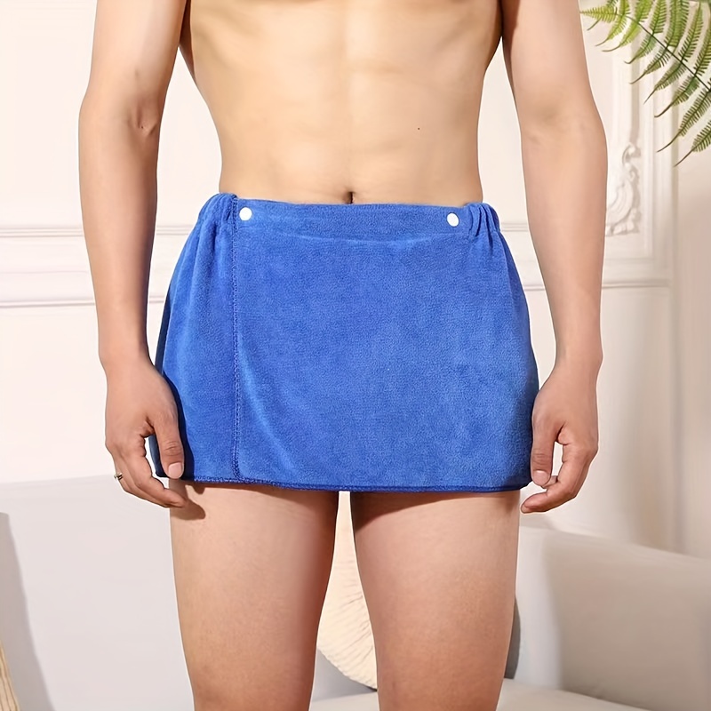 Men's Soft Wearable Bath Towel Solid Short Pants