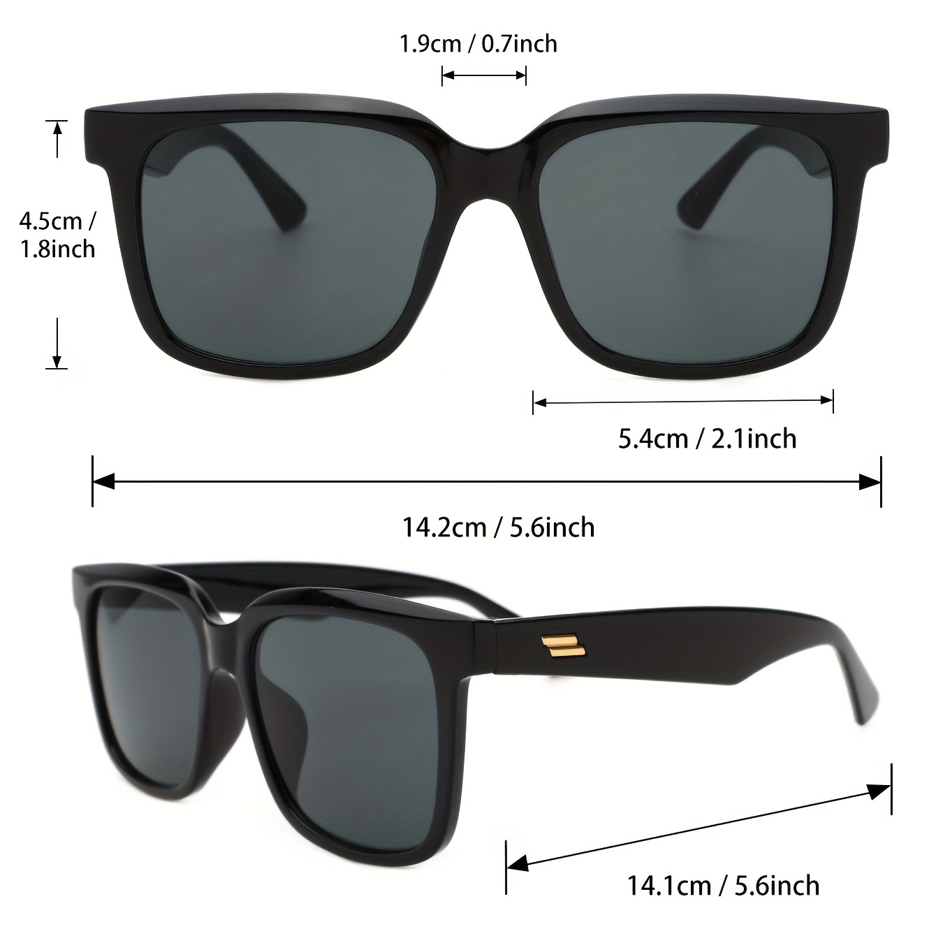 2 Paar Schwarze, Vielseitige, Klassische Herren-sonnenbrillen, Lässige  Runde Pc-sonnenbrillen Großem Rahmen Schwarzem Brillenetui, Kostenloser  Versand Neue Benutzer