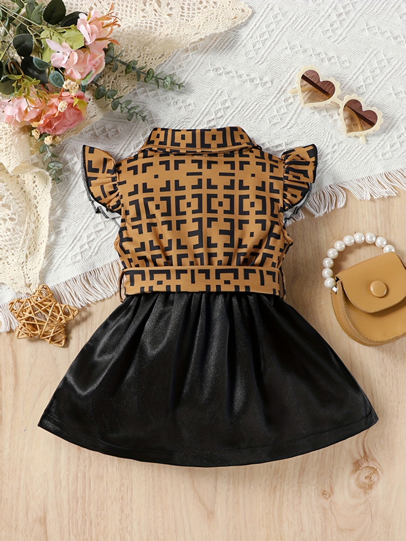 Baby girl black store and gold dress