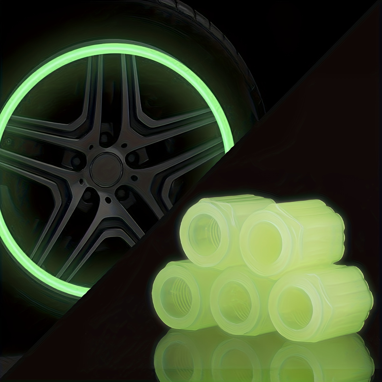Capuchon de valve de pneu lumineux fluorescent pour pneu de voiture  universel - Pour pneus de voiture