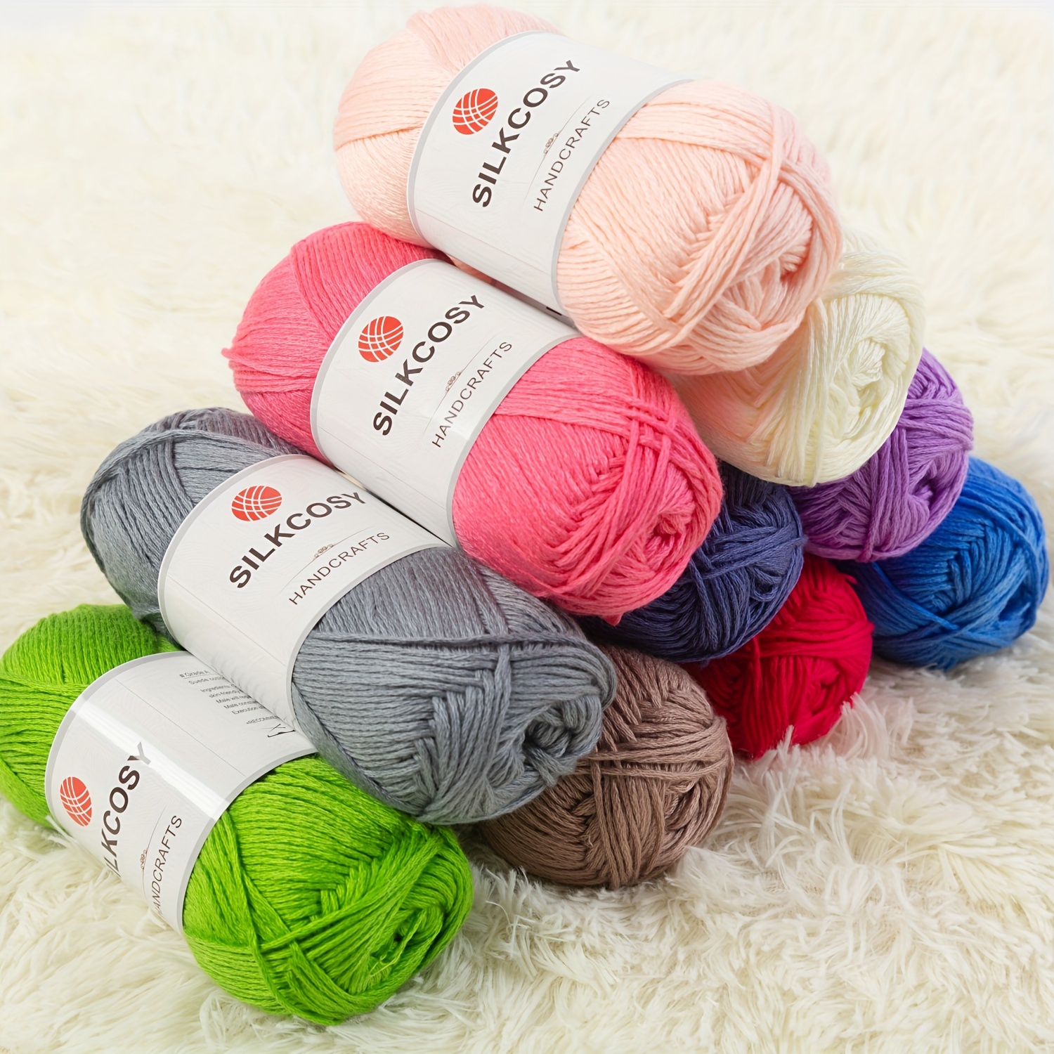 2 Pcs Crochet Yarn, Feels Soft 280 Yards Assorted Colors 4ply