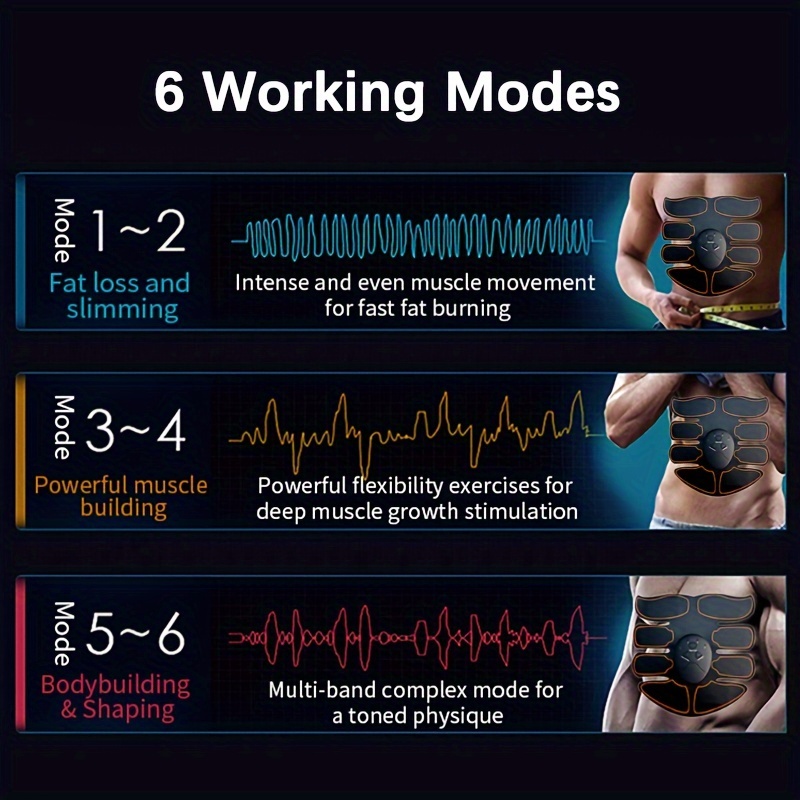 Electroestimulador muscular para abdominales, pierna, brazo. Masajeador  eléctrico cinturón estimulador tonificador.