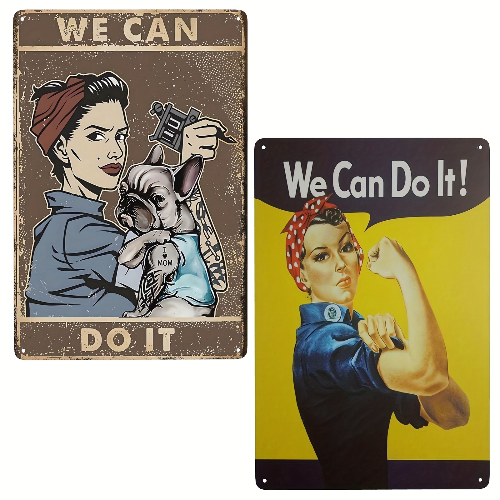1pc Pin Up Girl We Can Do It Metal Retro Wall Decor Vintage Tin Signs  Poster Wall Art Pub Bar Decor 12 X 8 Inches - Home & Kitchen - Temu