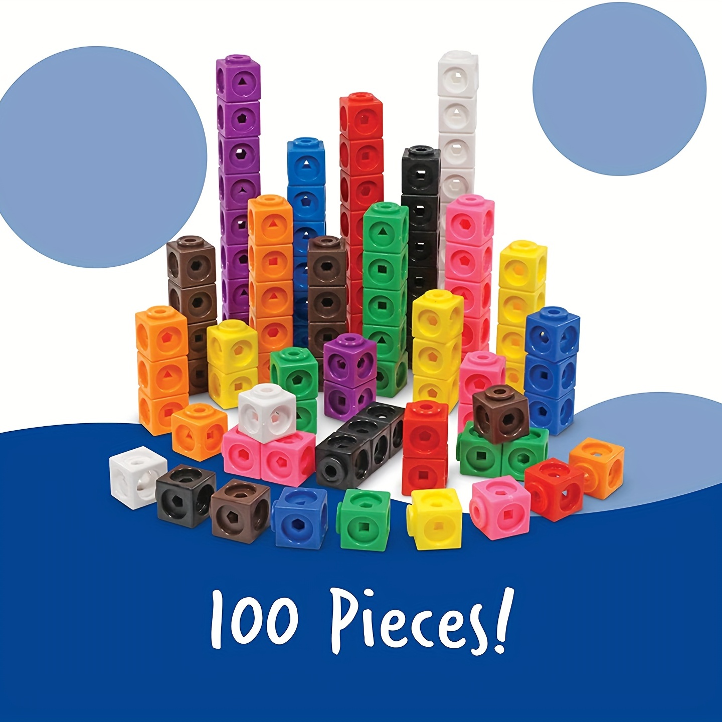 Plastic Cube , 2cm, Set of 100