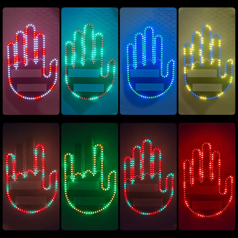 Car Finger Light New Led Illuminated Gesture Light With Remote Road Rage  Signs Light Finger Gesture Light Color Changeable Hand Lamp, Today's Best  Daily Deals
