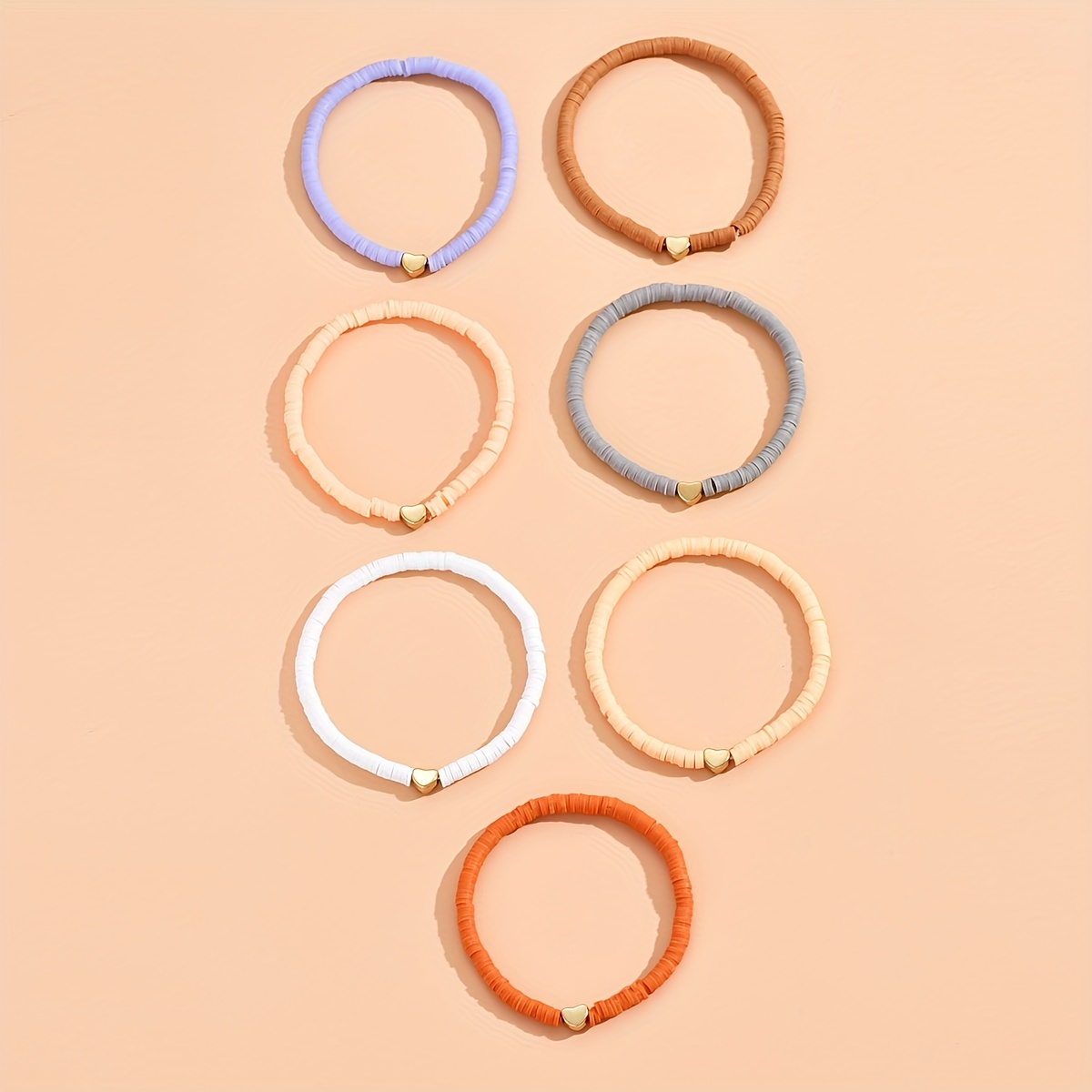 Colorful Beaded Bracelet Set Vintage Style Soft Pottery Hand Temu