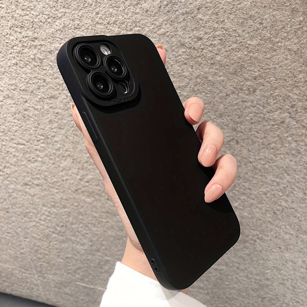 Liquid Black Silicone Phone Case Iphone 15 Pro Max/15 Pro/15 - Temu