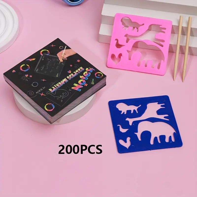 Scratch Art For Kids Scratch Paper Rainbow Scratch Paper - Temu