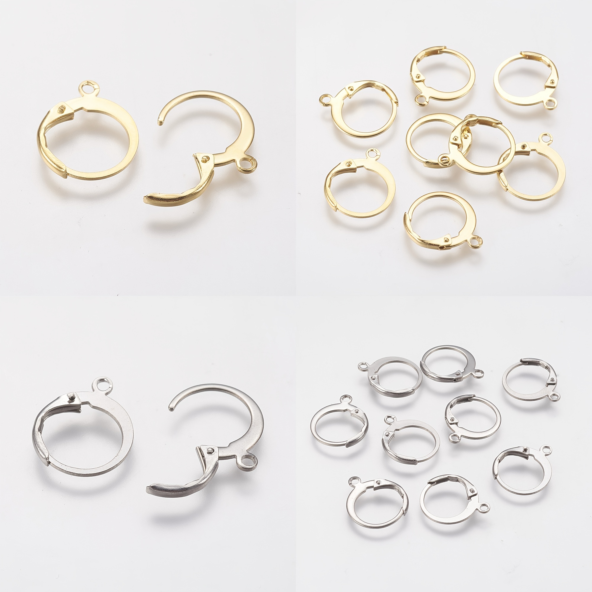 304 Stainless Steel Gold French Lever Back Ear Wire Hoop Open Loop Leverback  Earring Hooks for Making