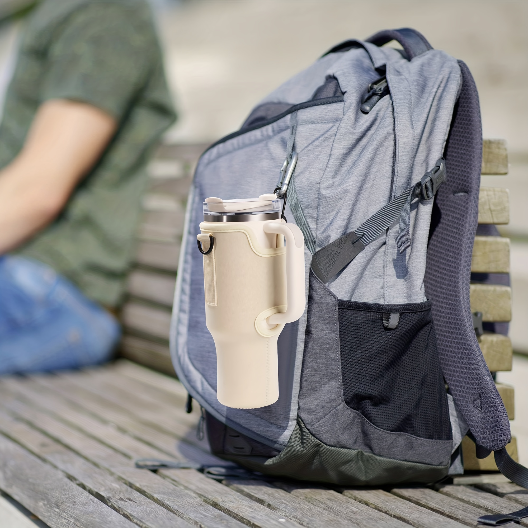 Water Bottle Carry Bag for 30/40oz Tumbler with Handle, Water Bottle Holder  with Adjustable Shoulder Strap for Hiking Travelling Camping