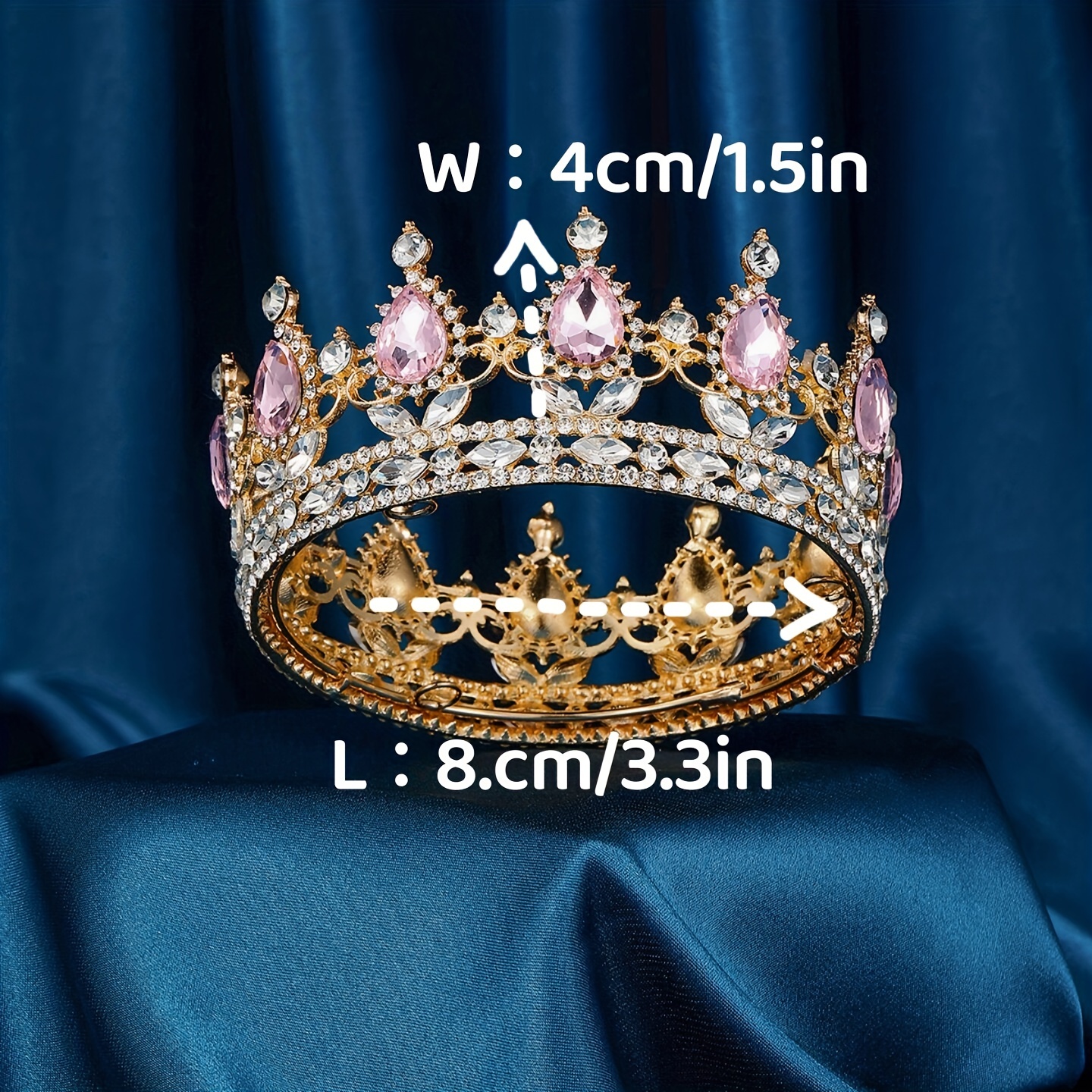 1.5 Mini Rhinestones Crown - Gold