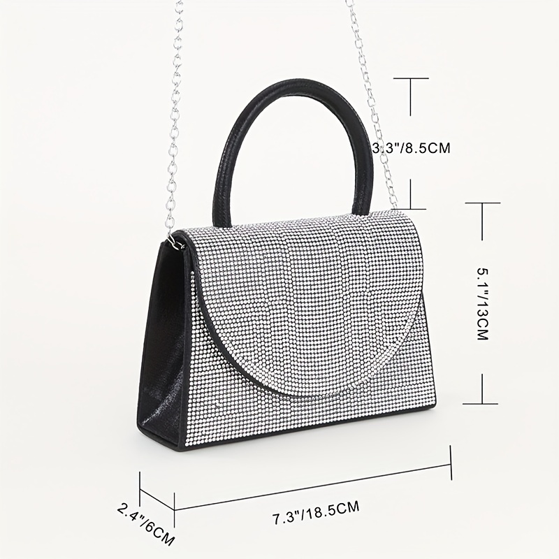 Bolso De Noche Con Diamantes De Imitación Para Mujer, Bolso Cruzado Con  Cadena Brillante, Bolso De Mano Moderno Para Cóctel, Banquete De Graduación  - Temu